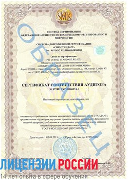 Образец сертификата соответствия аудитора №ST.RU.EXP.00006174-1 Воскресенское Сертификат ISO 22000